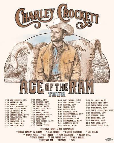 Charley Crockett concert tour poster 2026